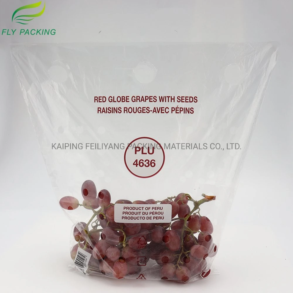 Factory Wholesale Price Eco-Friendly Food Packing Material Plastic Fruit Red Earth Grapes Bags Packaging