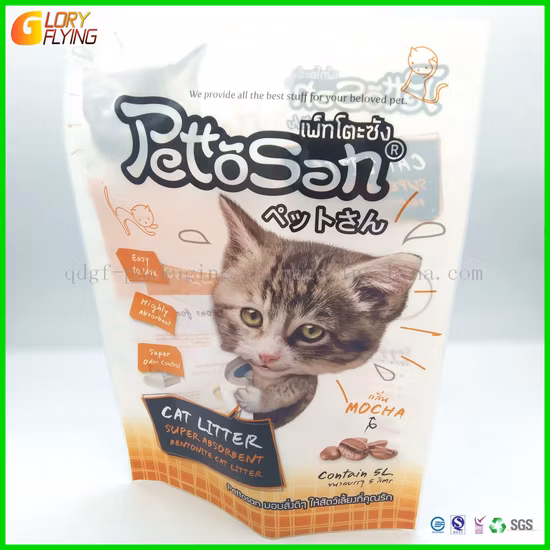 Aluminum Foil Matte Glossy Printing Eco Friendly Recyclable Plastic Packaging Bag for Cat Litter, Pet Food
