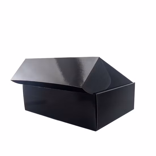 Custom High Quality Black Flip Flap Corrugated Paperboard Packaging Gift Mailer Box